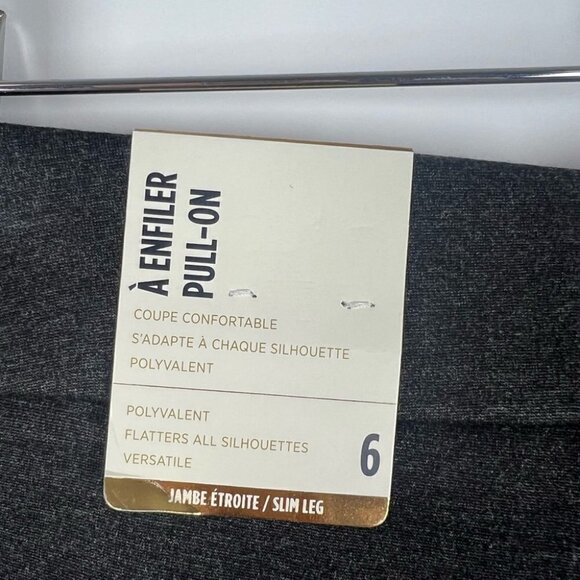 NWT - Laura, Ladies Slim Leg Pull-On Stretchable Pant In Gray. Size: 6 - Picture 8 of 15